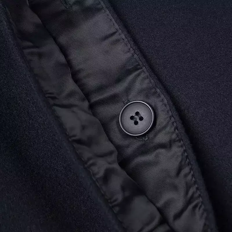 Abrigo de lana con cinturón para mujer, abrigo largo informal de un solo pecho, manga larga, bolsillos, prendas de vestir exteriores, Tops elegantes