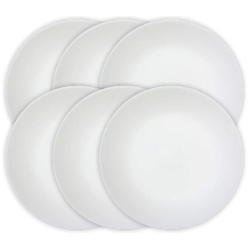 Зимняя белая обеденная тарелка 10,25 дюйма, набор из 6 предметов