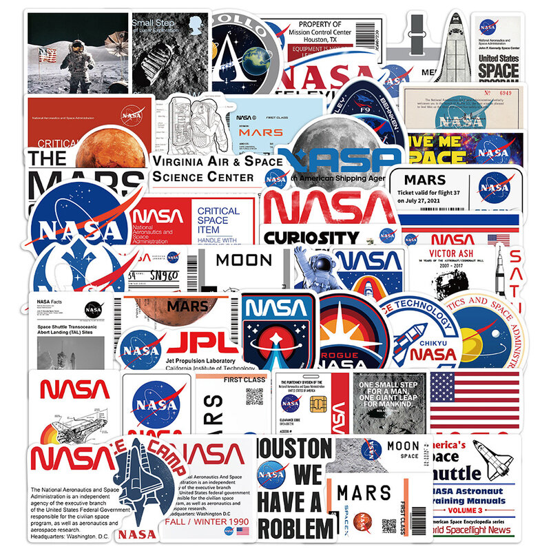 NASA 우주 비행사 방수 그래피티 스티커, 장식 러기지 컵, 노트북, 휴대폰, 스케이트보드, 스크랩북, 어린이 스티커, 10 개, 30 개, 50 개