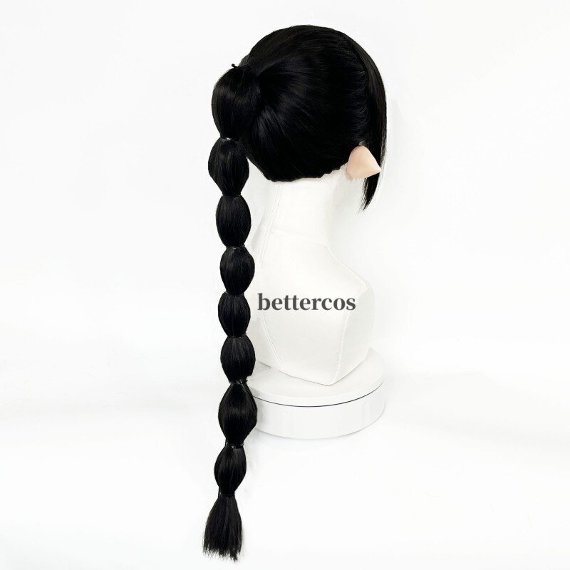 Длинный черный парик для косплея ShadowHeart с ушками, термостойкие синтетические волосы парики для вечеринок на Хэллоуин + шапочка для парика