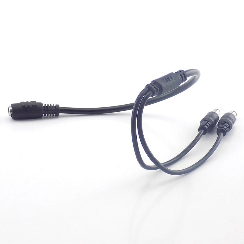 12v DC 1 żeński do 2 męski rozdzielacz złącza kabel z wtyczką 5,5mm x 1,1mm kabel z wtyczką wtyczka zasilania Dc do nadzoru kamera telewizji przemysłowej L19