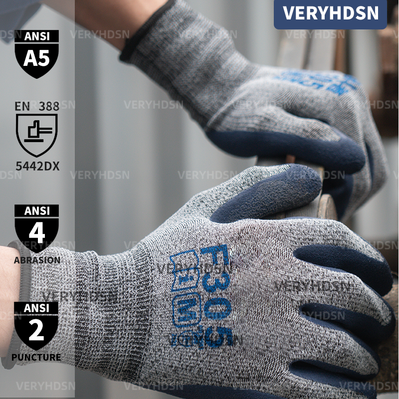 Защитные рабочие перчатки 3 пары для мужчин и женщин многофункциональные устойчивые к порезам с нитриловым покрытием прочные и дышащие прочные нескользящие перчатки