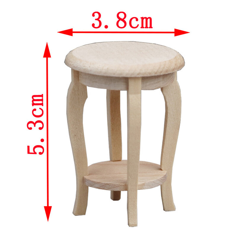 1/12 Simulation Wooden Stool Living Room Toy Doll House Accessories Mini Dollhouse Furniture Miniature Kids Toy