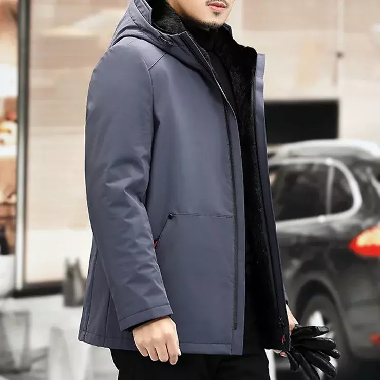 Tcyeek-Casaco de pele casual masculino, forro de vison removível, casaco de pele real, roupas quentes, moda masculina