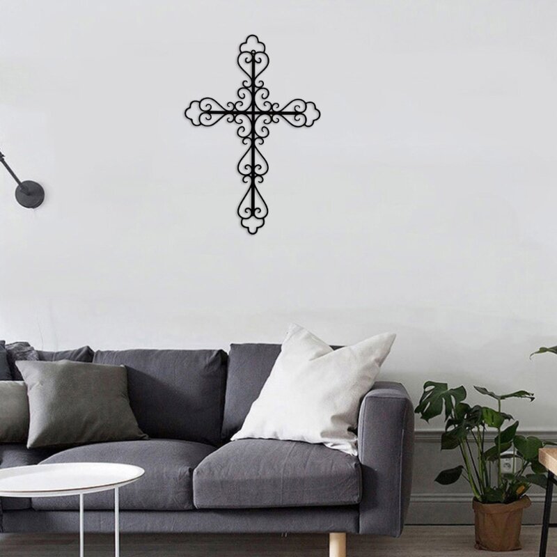 Ozdoba krzyżem na ścianę wiszące sylwetki krzyża na ścianie do sypialni salonu domu