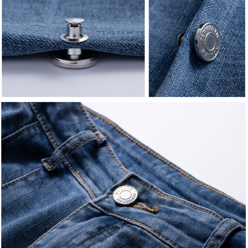 Kit de reparación de botones de Metal de bronce para pantalones vaqueros, 10 piezas, ajuste perfecto para No coser, destornillador