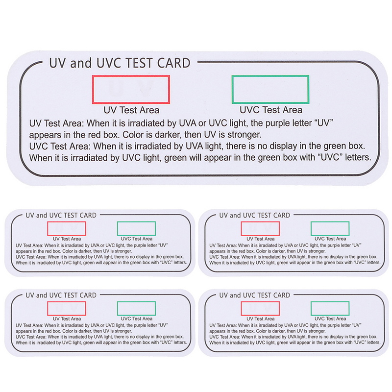 UvテストUVC-uvaカード、検出ボックス、紙インジケータライトを識別、5個