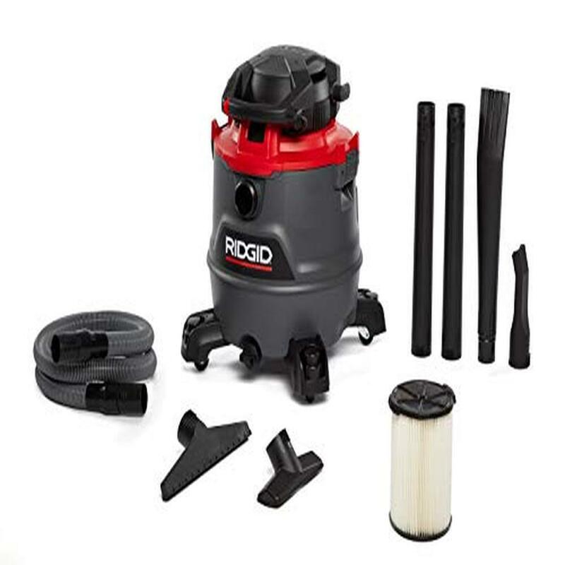 16 Gallon High Performance Wet/Dry Vacuum with Detachable Blower and Professional Locking Hose Dark Gray 6.5 HP 360º Caster