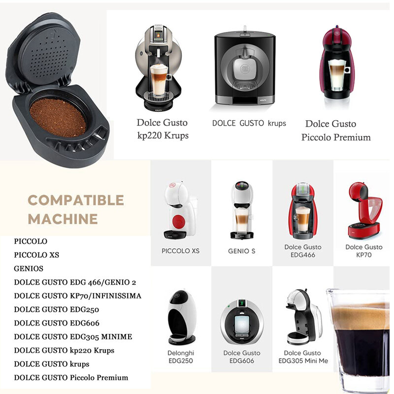 Многоразовый адаптер iCafilas для Dolce Gusto Coffee капсула Nescafe, многоразовая капсула, совместимая с Geino Mahcine