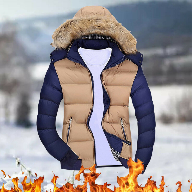 Winter Hooded Parka Men Overcoat Plus Size Snow Wear Windproof Casual Vintage Streetwear Warm Down Jacket Coat Male Outwear New