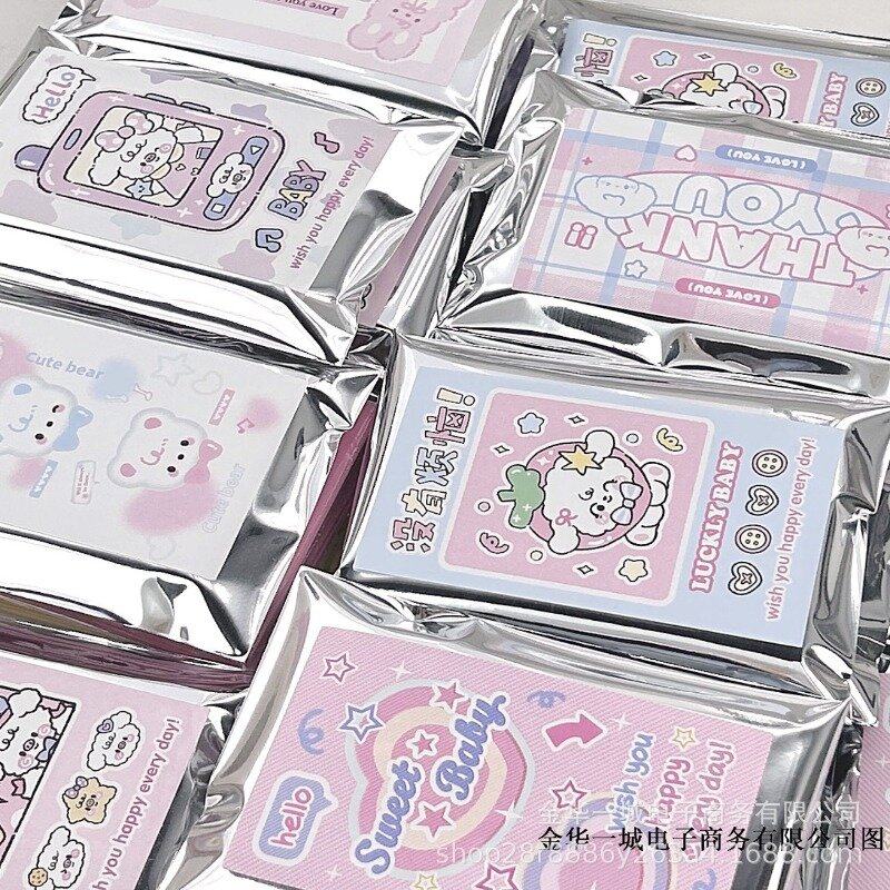 50 sztuk koreańska moda Y2K srebrne opakowanie torba samoprzylepna Kpop Star 3-calowa karta fotograficzna torba do pakowania list torba wysyłkowa