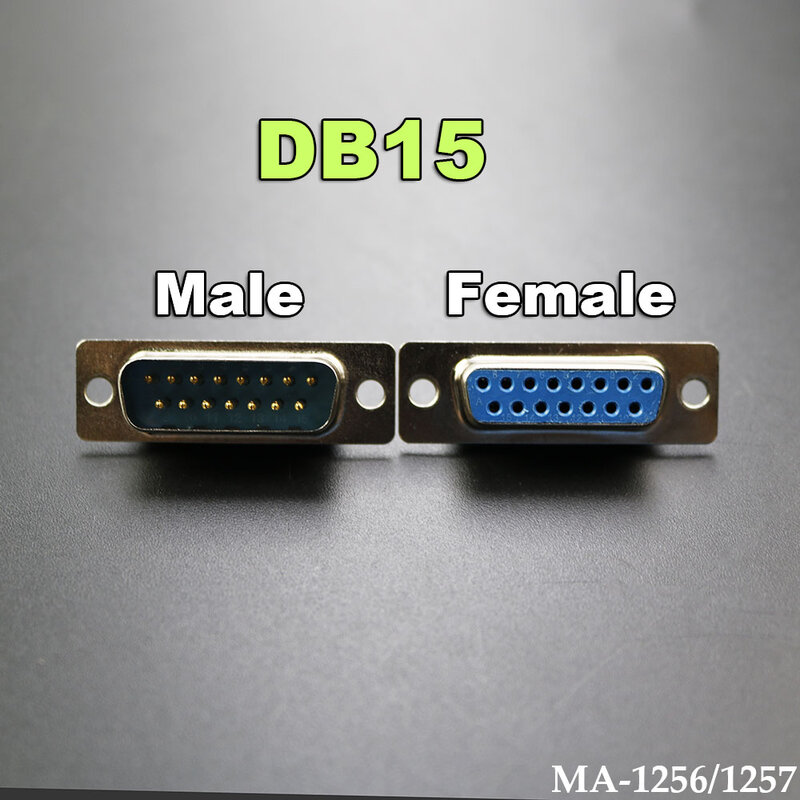 DB9 DB15 Lubang/Pin Perempuan/Laki-laki Biru Dilas Konektor RS232 Serial Port Soket DB D-SUB Adaptor 9/15pin
