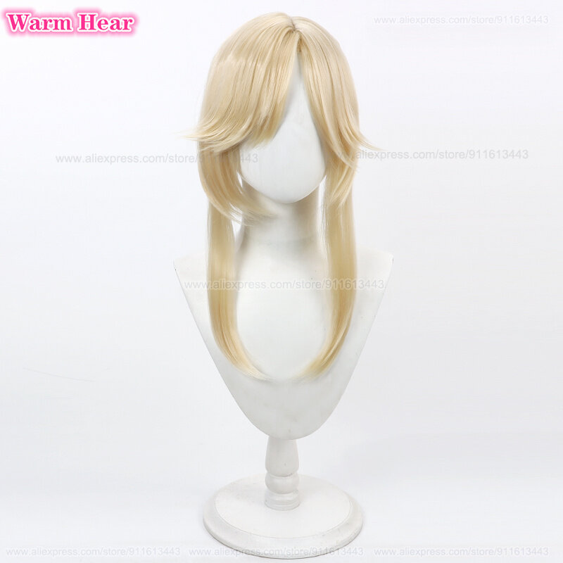 Высококачественный длинный парик для косплея Эдди 55 см, льняной золотой парик, термостойкие волосы, Хэллоуин, косплей, аниме, Искусственные парики + шапочка для парика