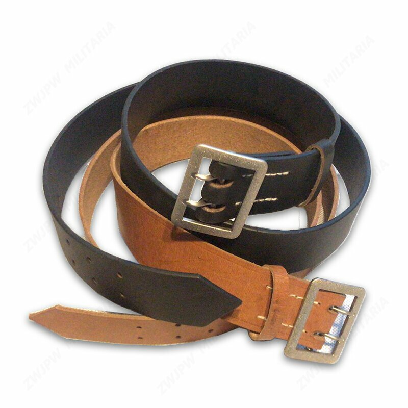 WW2 Vintage cintura in pelle nera equipaggiamento ufficiale militare LUGER DE10111