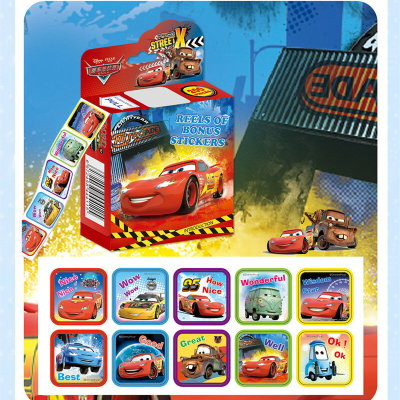 200 arkuszy/pudełko naklejki Disney Cartoon, superbohater wyciągnąć uroczą wymienne naklejki nauczycielkę samochodu, zabawki dla chłopca prezent dla dzieci
