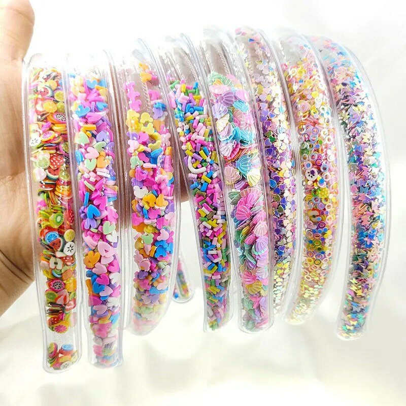 Transparent Quicksand Stirnbänder für Kinder Kinder Mädchen Mode Glitter Pailletten Zähne Haarbänder Lünette Haar Hoops Zubehör
