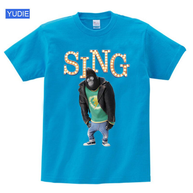 Sing Movies T Shirts Sing Kids Party Shirt Johnny Gorilla Shirt Kids Summer T Shirt Boys Girls Children Teen Boys Shirt Children