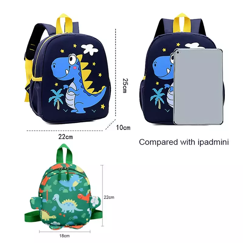 Dinossauro impermeável dos desenhos animados impresso Schoolbag, mochila na moda, jardim de infância escola primária Bookbag, mochila estudante