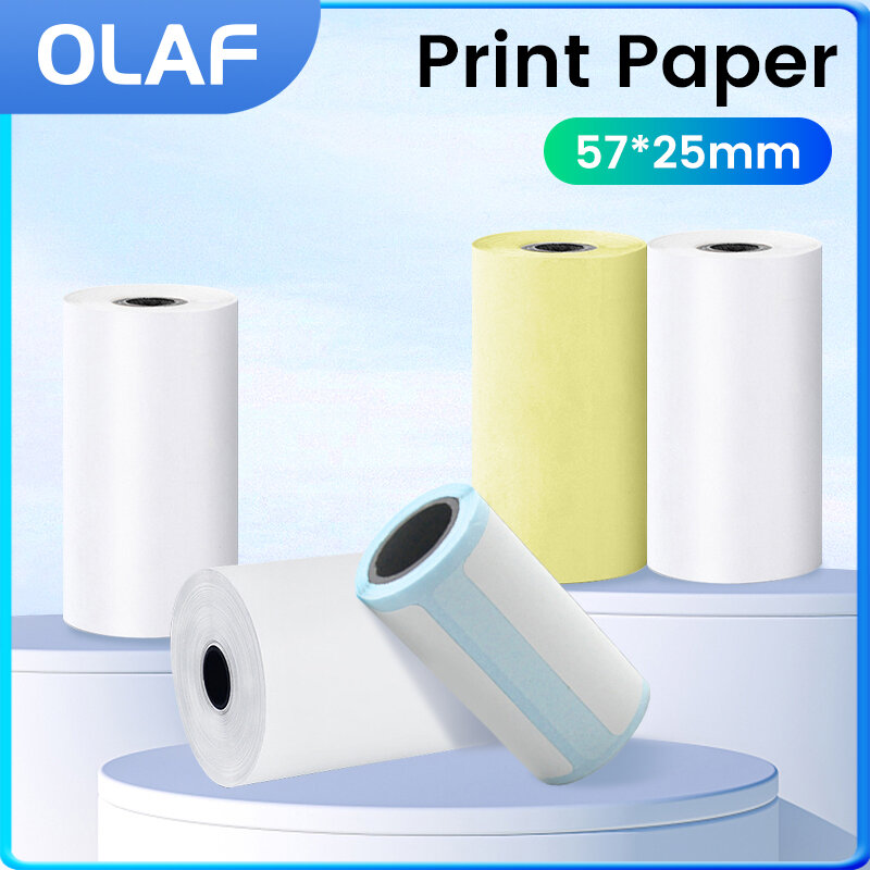 Mini Printer Paper Self-adhesive Thermal Papers HD Color Label Printers Wireless Bluetooth Photo Inkless Printing Universal 57mm