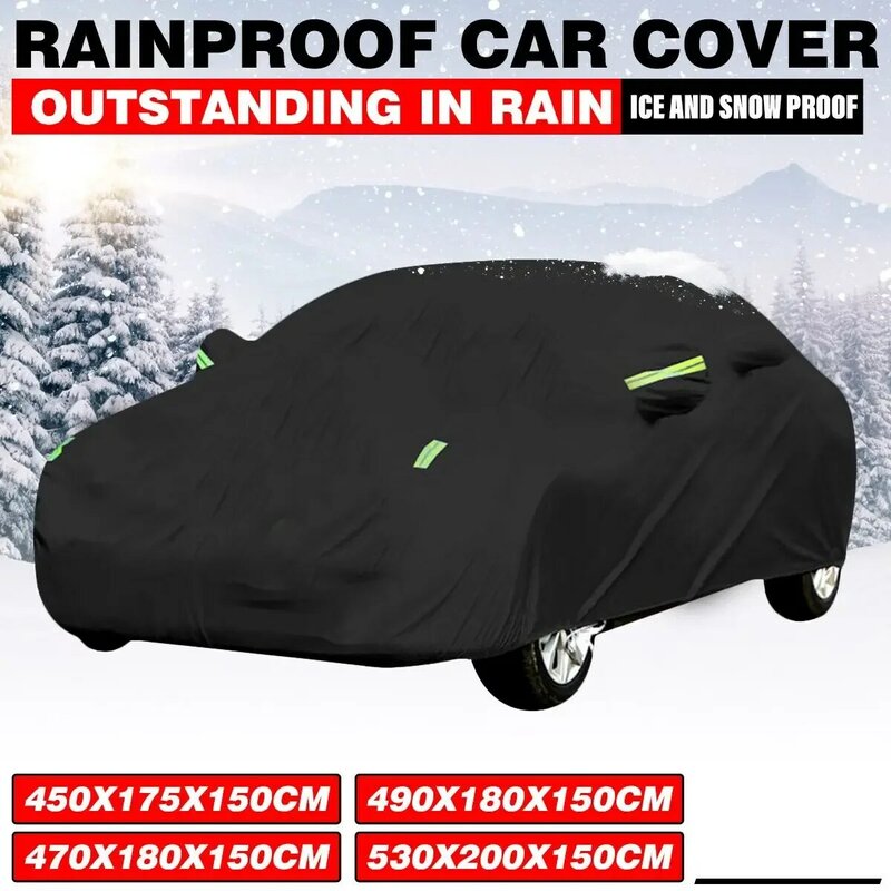 Uniwersalne pełne pokrowiec na samochód czarne zewnętrzne wodoodporne osłony przed śniegiem 190T chroniące przed UV parasol przeciwsłoneczny pyłoszczelne akcesoria samochodowe do BMW