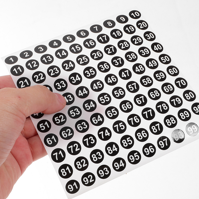 Pegatinas impermeables con números, etiquetas para clasificación de ropa, 50 hojas