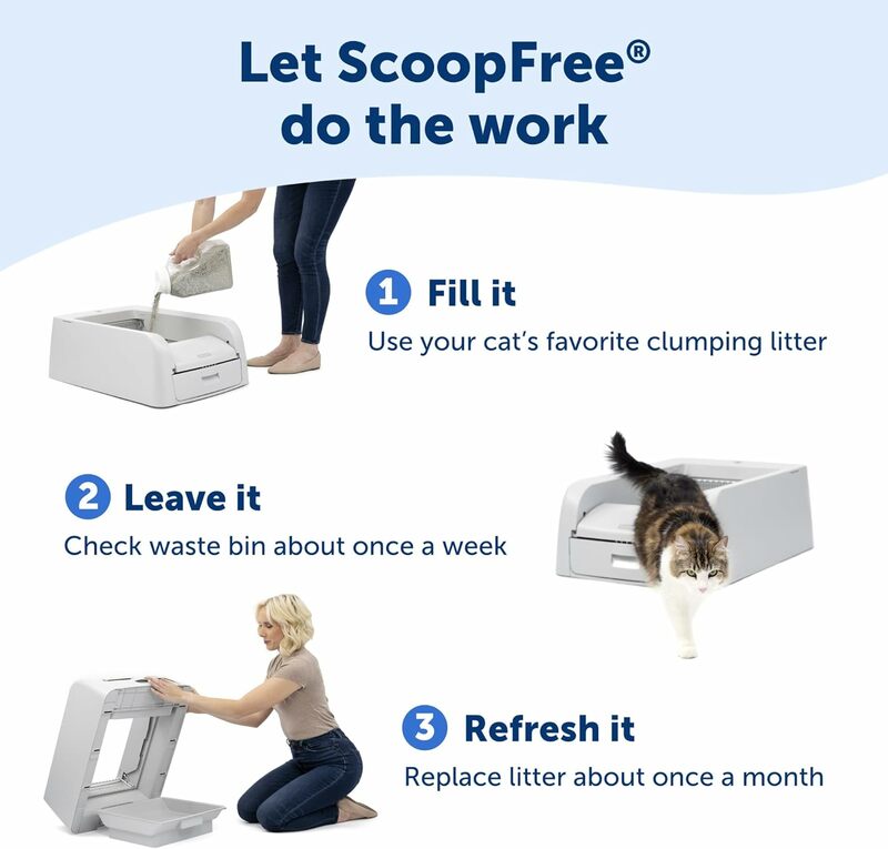 PetSafe ScoopFree Clumping Self-Cleaning Litter Box for Clumping Litter – Superior Odor Control – Never Scoop Litter Again