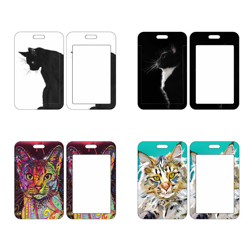 Cat Pattern ID Card Cover Cartoon Student Bus Card Case Office Worker Credit Business Card Holder Cards Protectors