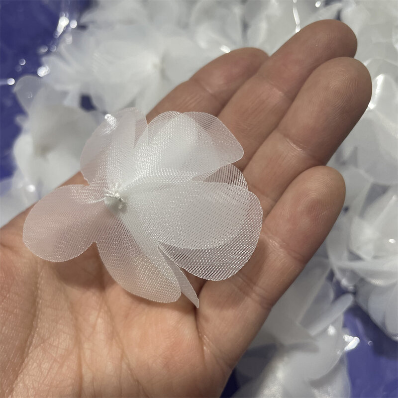 Petali 3D per velo da sposa fiori fatti a mano bianco/avorio 4cm/6cm 100 pz/borsa
