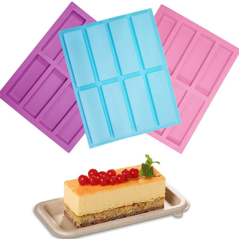 8/6 Cavity Cake Mold Rectangular Chocolate Silicone Mould Soap Mold Baking Mould Ice Cube Mold DIY Kitchen Tools Decoration Mold
