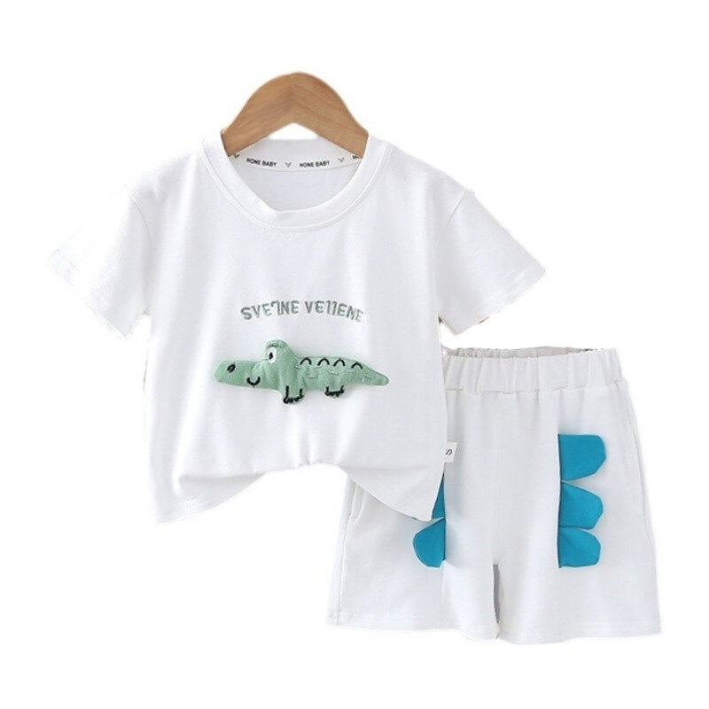男の子と女の子のための夏服,Tシャツとショーツのセット,カジュアルな服,2ユニット