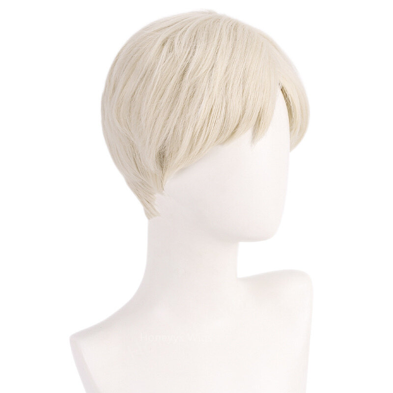 Cream Color  Barbie Leading Man Ken Cosplay Hair Short Wig for Hero Anime Sythetic