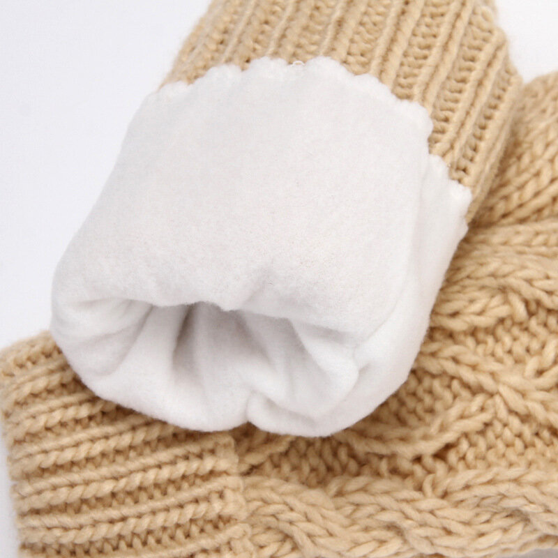 Женские лыжные перчатки с мультяшным ежиком на пальцах, Утепленные зимние теплые вязаные рукавицы на запястье, милая Студенческая Модель T11
