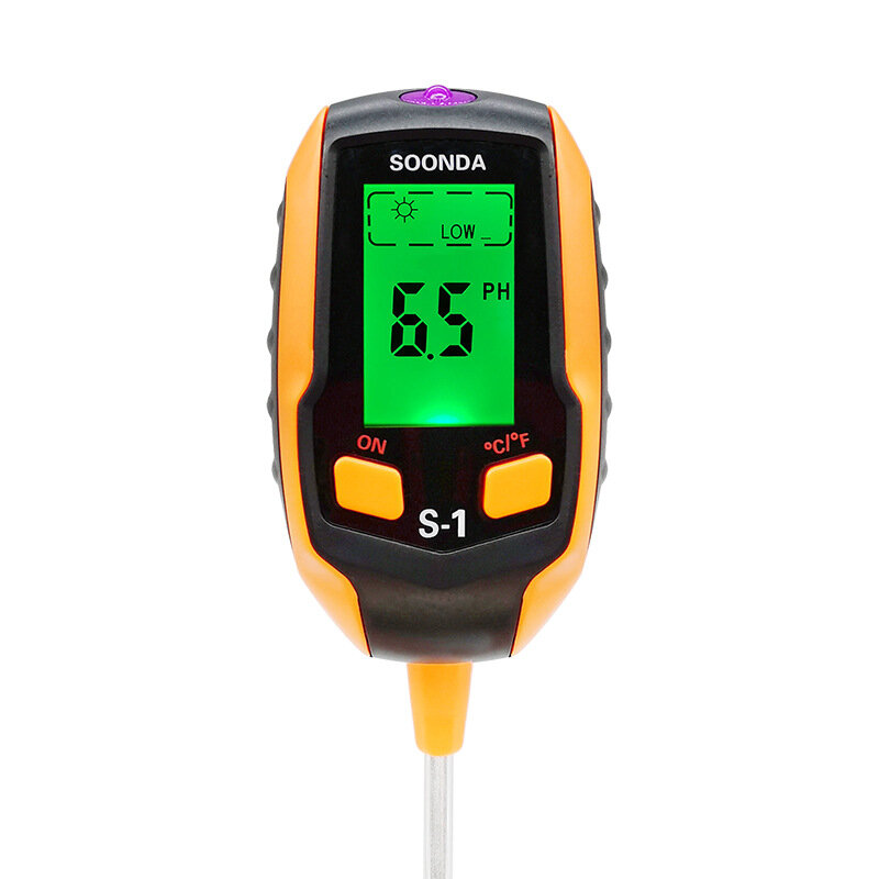 Detector de suelo 5 en 1, medidor de PH del suelo, probador de valor de PH, instrumento de medición de temperatura, higrómetro, medidor de humedad