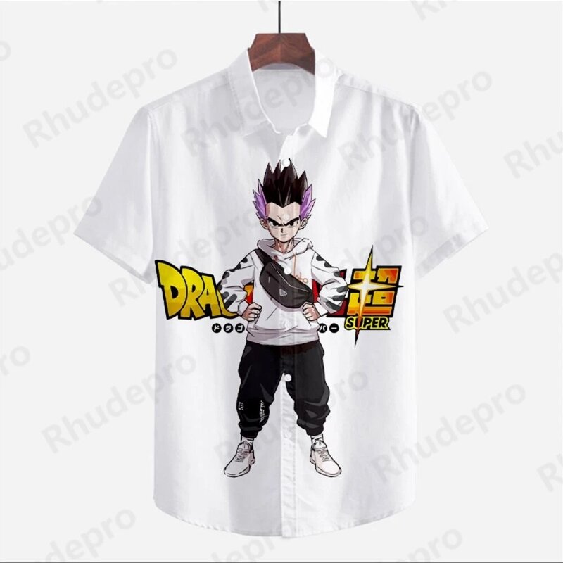 Dragon Ball Z camicie per uomo Cool camicia da uomo abbigliamento maschile Beach Style Social Anime Original 2024 camicetta Cute Vegeta Summer Y2k