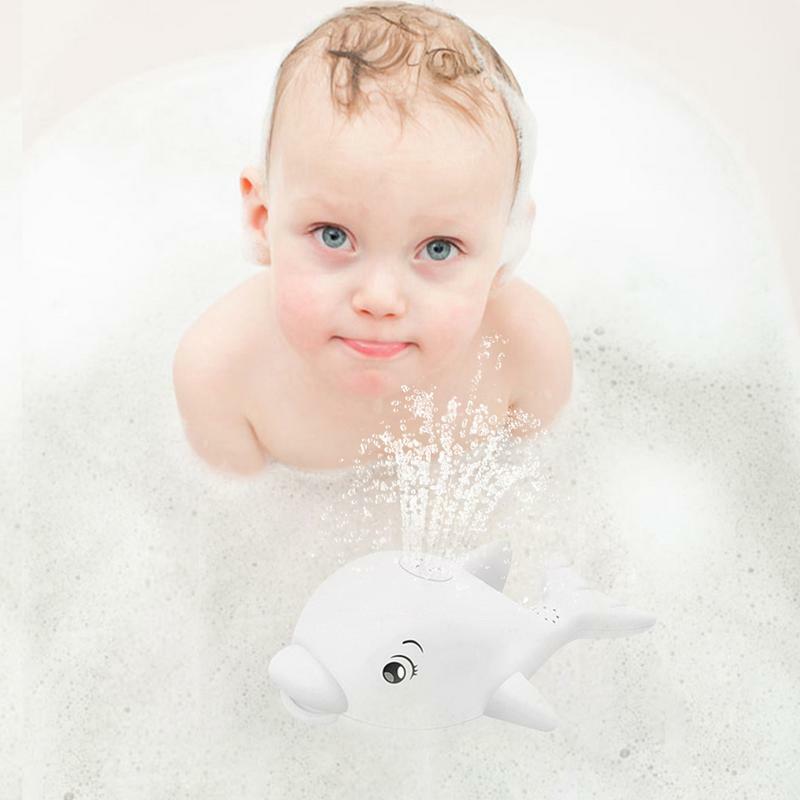 Mainan bak mandi lampu bayi, bola semprotan air induksi mainan Pancuran bayi kamar mandi Paus bermain air mainan listrik