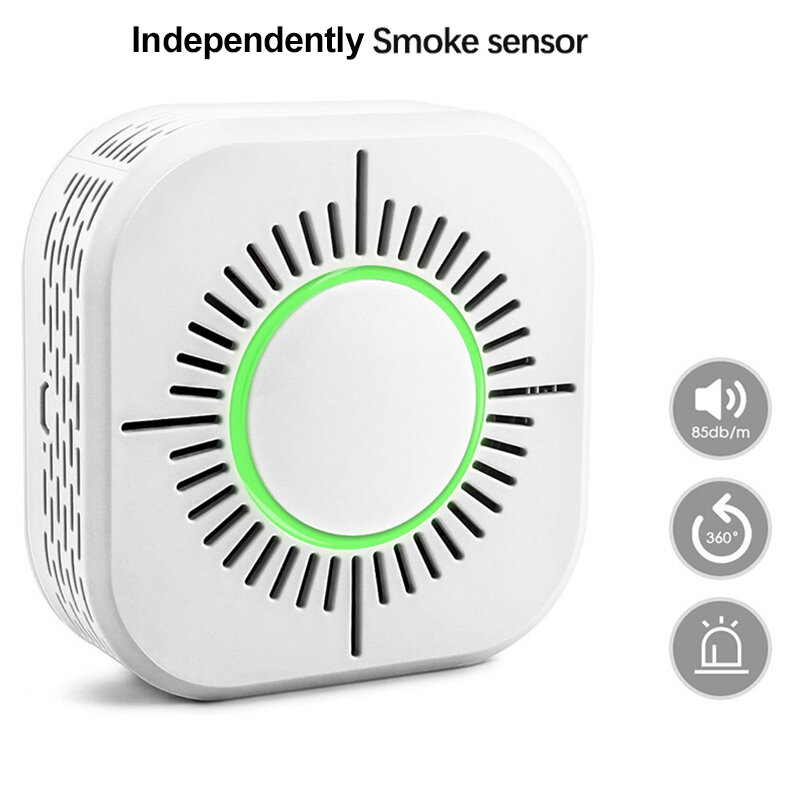 TAIBOAN-Detector de humo independiente de alta sensibilidad, Detector de humo RF433 inalámbrico, Sensor de alarma de protección de seguridad para el hogar
