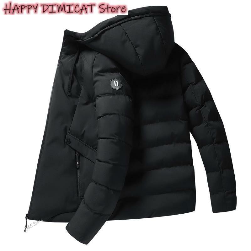 男性用フード付きダウンコート、暖かいパーカー、ジッパー付き防風ジャケット、厚手のメンズコート、M-4XL、ファッション、冬