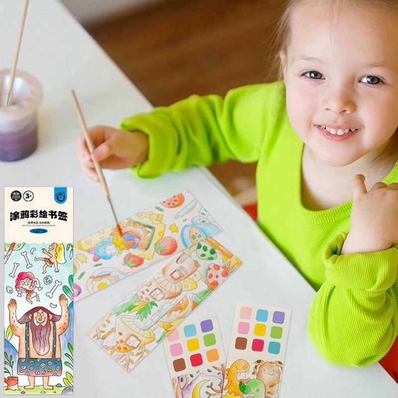 Watercolor Painting Book Set para crianças, Educacional Water Coloring Books para crianças, DIY Painting Tools