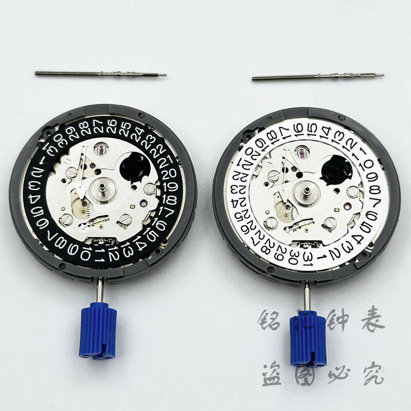 Seiko-Juego de vástagos de bobinado automático, movimiento mecánico de alta precisión, 24 joyas, NH35A, calendario Blanco/Negro, Japón, NH35