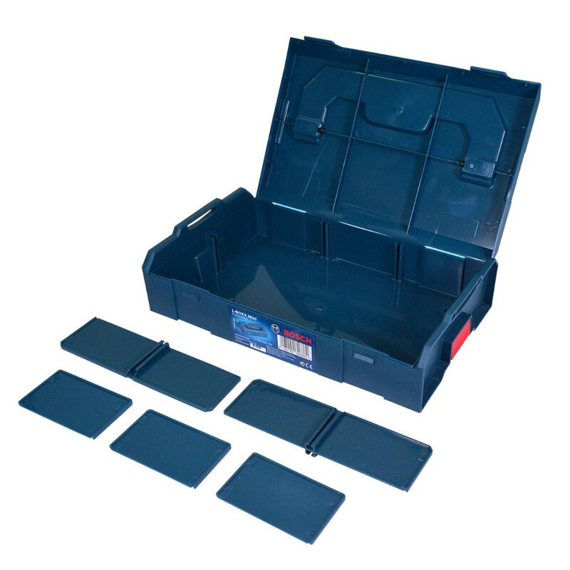 Bosch l-boxx Mini caja de almacenamiento, piezas duraderas a prueba de golpes, accesorios de brocas de tornillo, caja de almacenamiento apilable