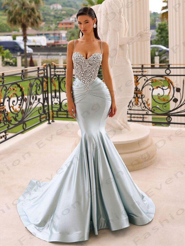 Sexy Sleeveless Women's Evening Dresses Mermaid Off Shoulder Gorgeous Princess Prom Gown Formal Cocktail Party Fashion Celebrity