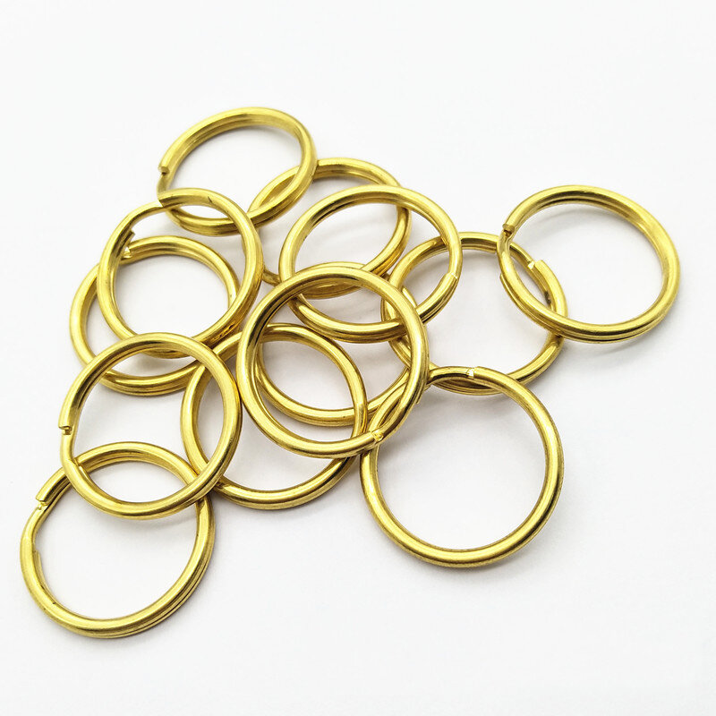 5Pcs ทองเหลืองแหวนแยกคู่พวงกุญแจ10-35มม.พวงกุญแจคีย์ DIY หนัง Craft ฮาร์ดแวร์