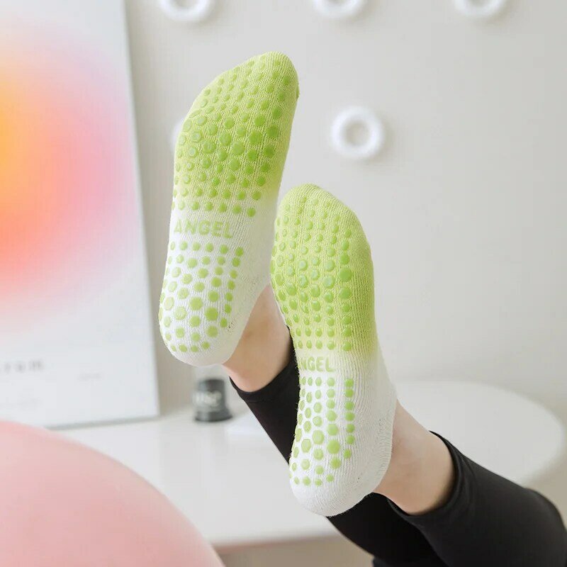 3 Pair Non Slip Yoga Grip Socks For Women Tie-dye Color Anklet Anti-Skid Pilates Barre Trampoline Fitness Sports Training Sock