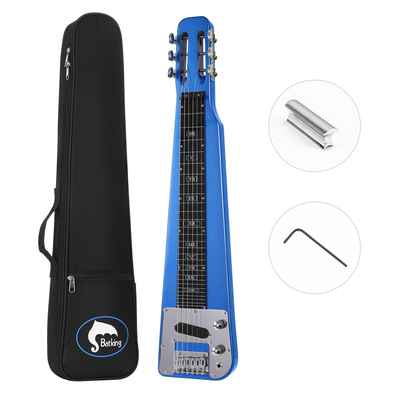 6-струнная шлицевая головка Batking со склада, электрическая Круглая стальная скользящая гитара Sunburst цвета