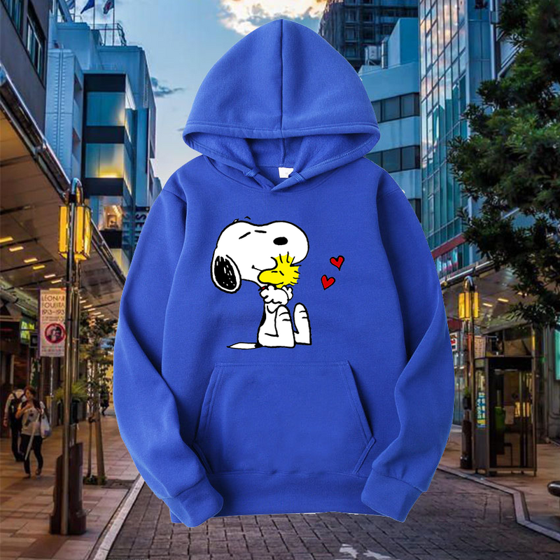Popular cartoon character Snoopy Charlie Brown hooded hoodie for men and women casual sports street hoodie for couples