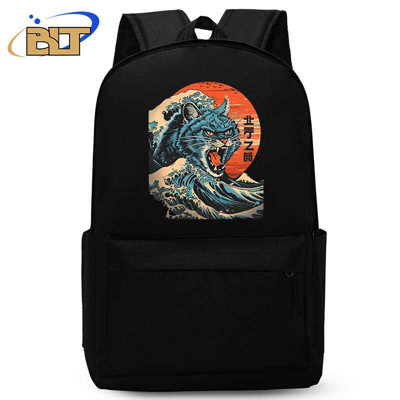 catzilla print Kids Backpack teen student schoolbag boys and girls back to school gift