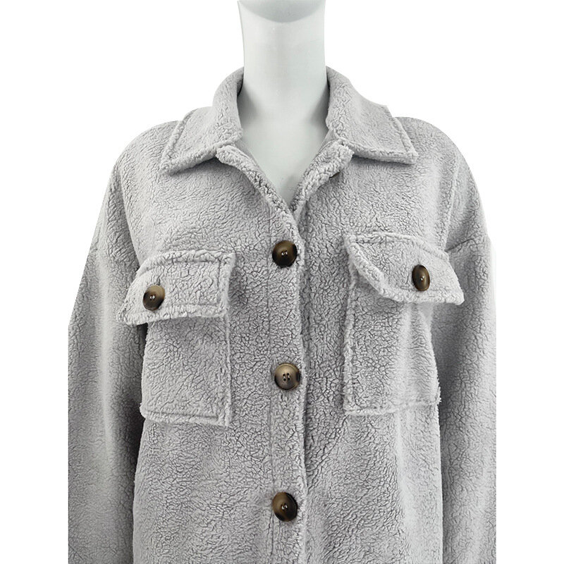 Abrigo de lana de una sola botonadura para mujer, chaqueta de manga larga suelta, informal, urbana, moda femenina, Otoño e Invierno