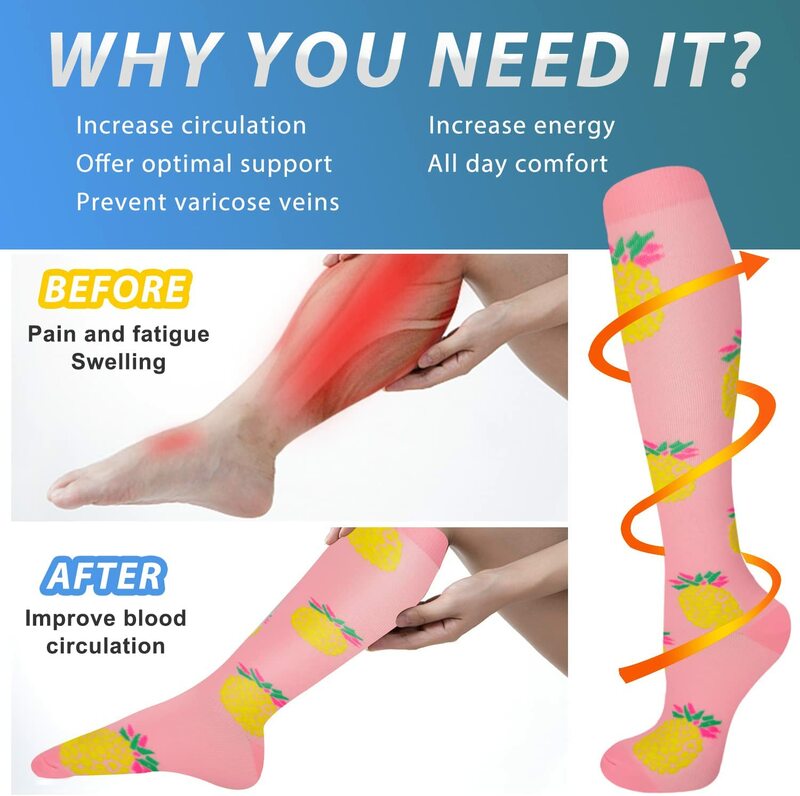 วิ่งถุงเท้ากันกระแทก30 Mmhg ผู้ชายผู้หญิงโรคเบาหวานเส้นเลือดขอดมาราธอนกีฬารักบี้ถุงเท้าการบีบอัดตั้งครรภ์ Edema ถุงเท้า
