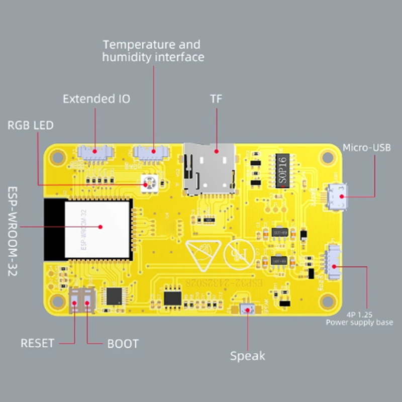 Esp32 Arduino Lvgl Wifi & Bluetooth Development Board 2.8 "240*320 Slim Scherm 2.8Inch Lcd Tft Module Met Touch Wroom