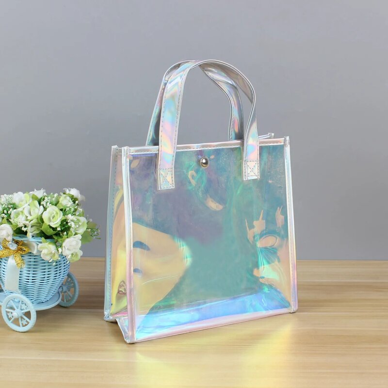 Sac à main lumineux radium pour femmes, sacs de MSI réutilisables pour étudiantes, sacs transparents de rue à la mode, version coréenne